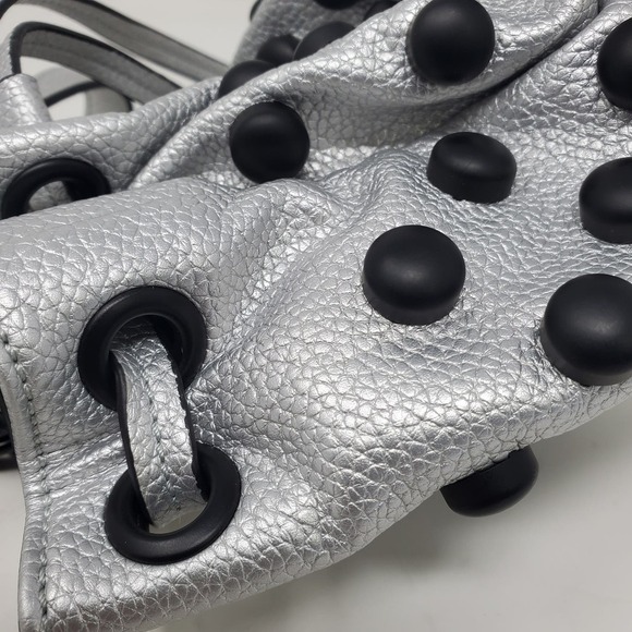 Steve Madden Metallic Studded Bada Hand Drawstring Pouch Small Bag - Picture 9 of 9